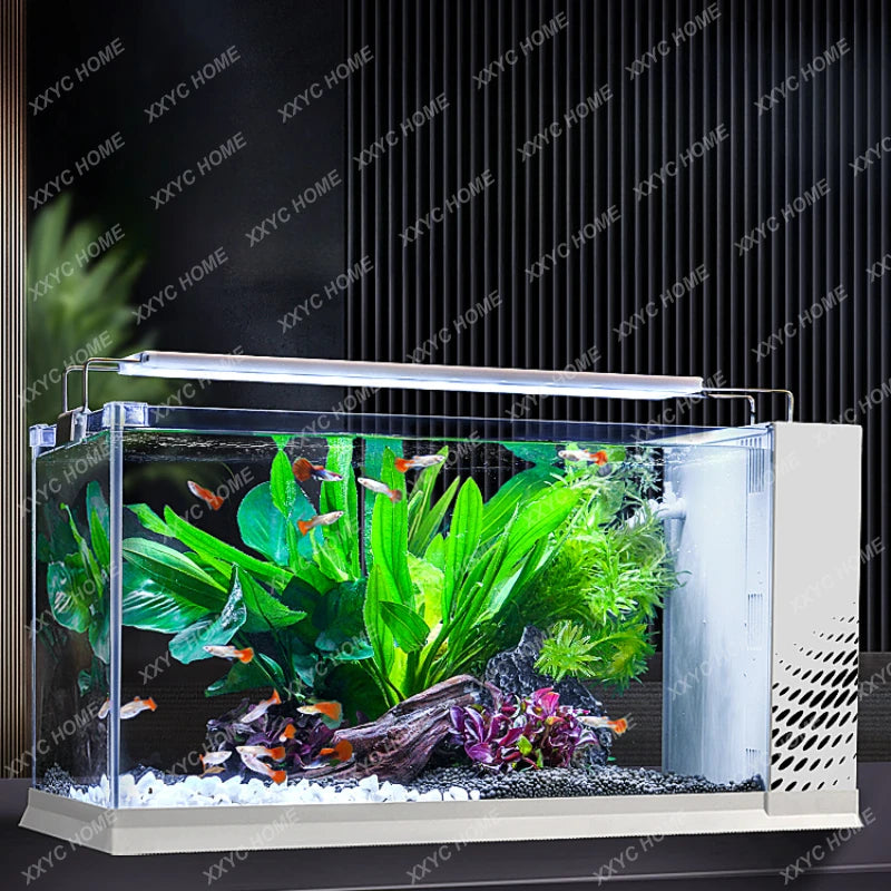 Fish Tank Living Room Small Side Filter Oxygen Generation Super White Ecological Table